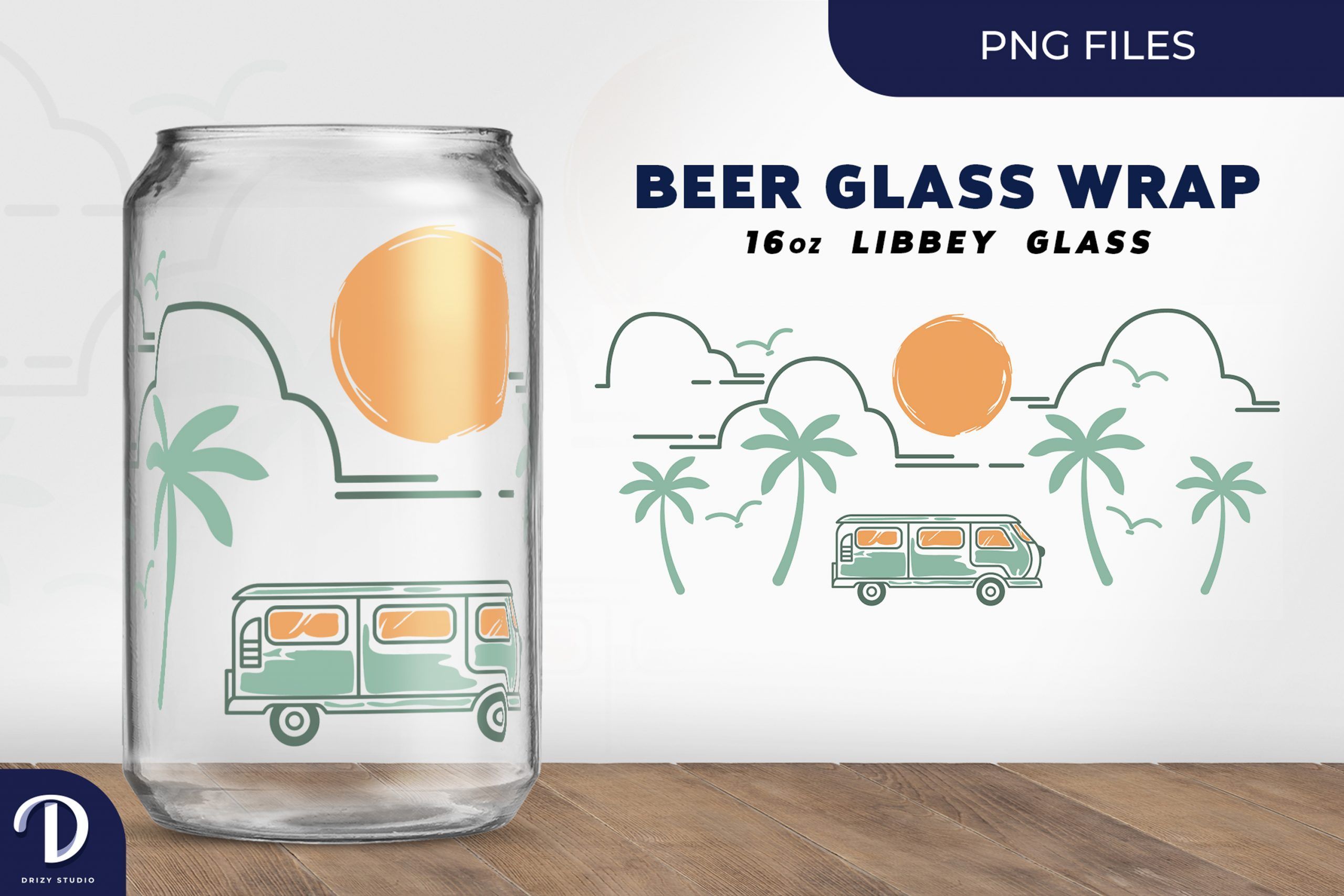 16oz Beer Can Glass Box SVG File