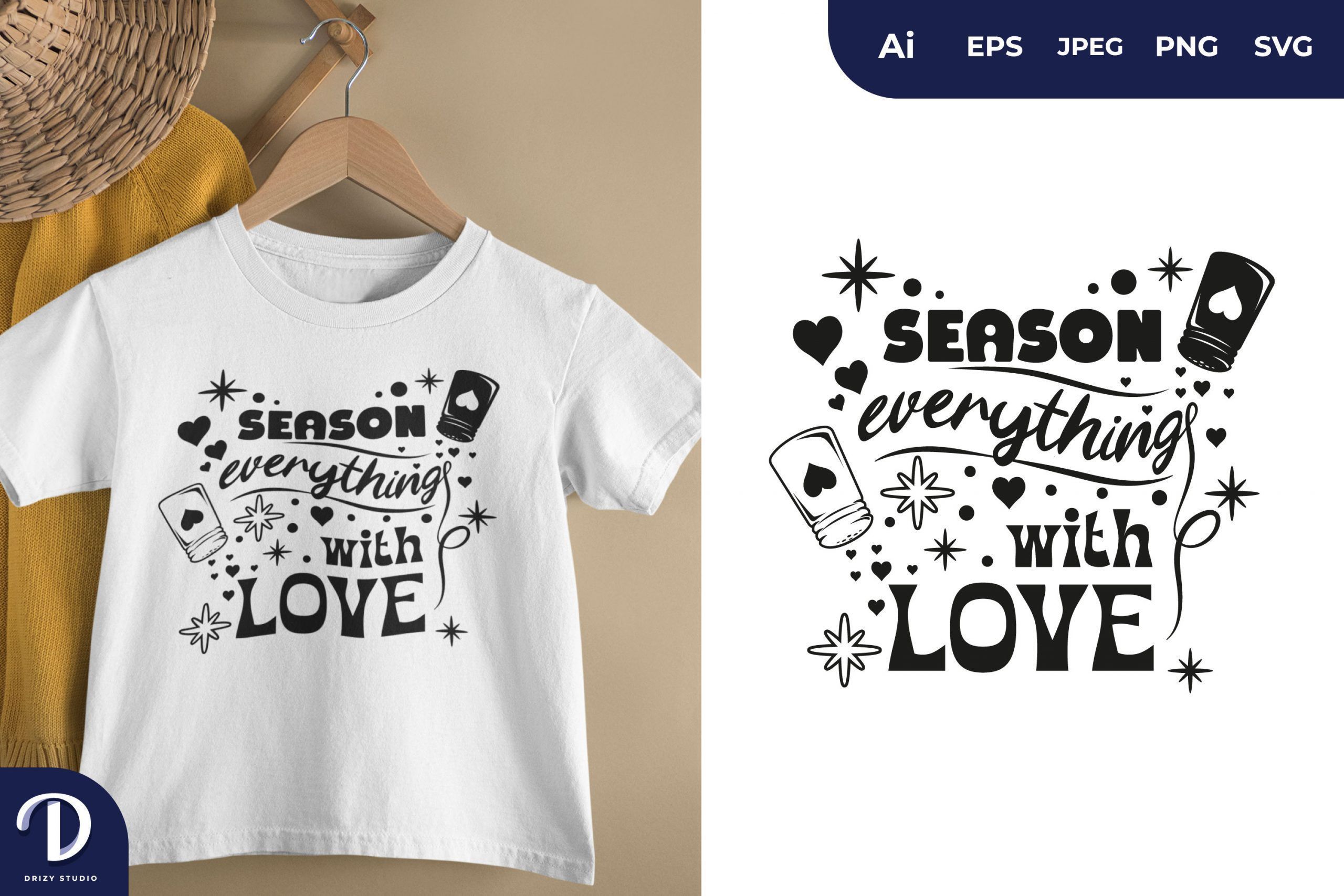 Season Everything with Love, Cooking Quote Lovely SVG Design