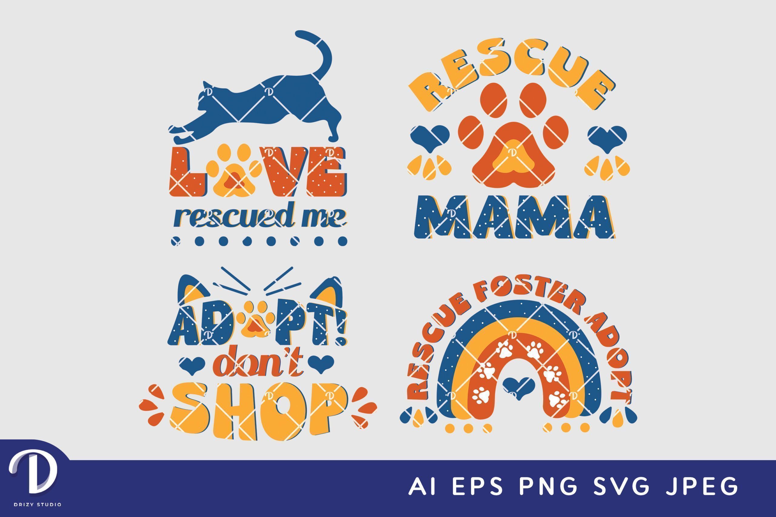 Pet Adoption Campaign, Rescue Animal Sublimation Set Drizy Studio