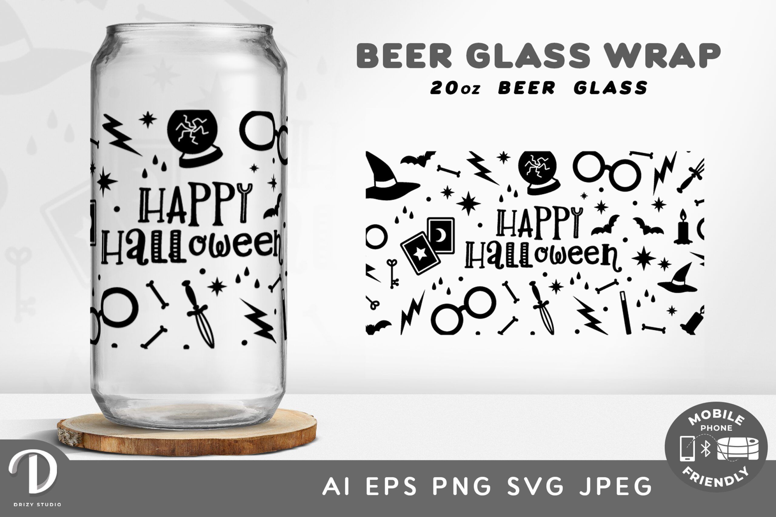 20 oz Beer Can Glass - SVG Potion Brew and Magic Stuff - Drizy Studio