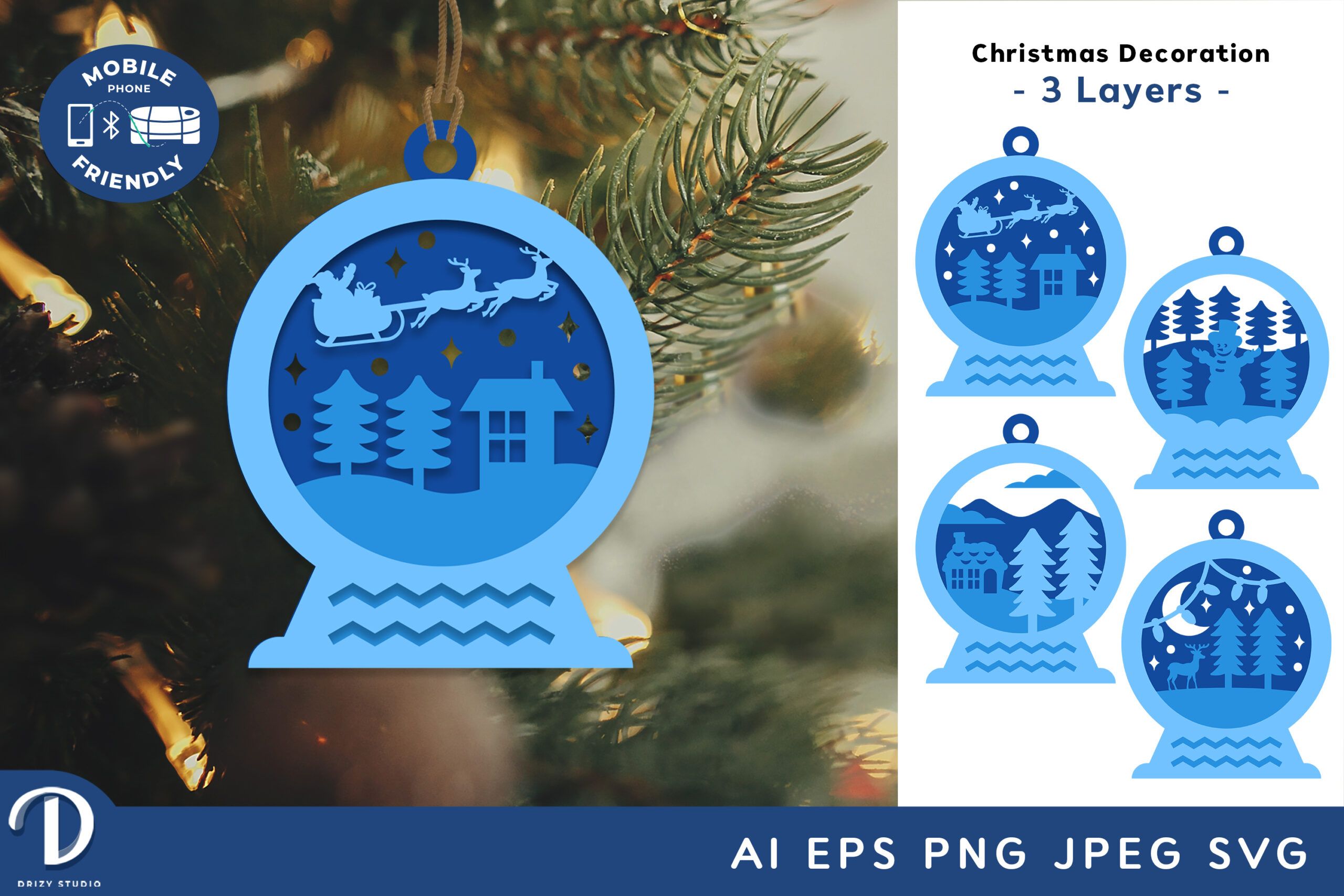 Paper Snow Globe Ornaments - Cricut Joy Holiday Gift