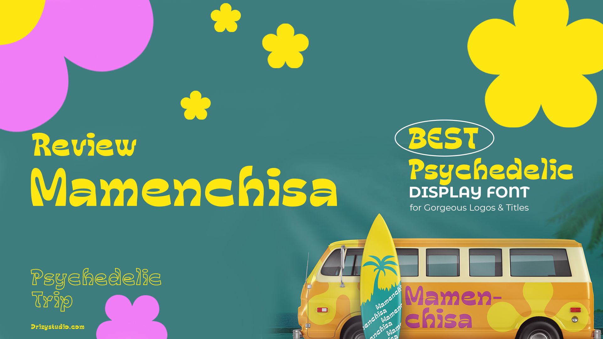 Review Mamenchisa Best Psychedelic Display Font for Gorgeous Logos Titles
