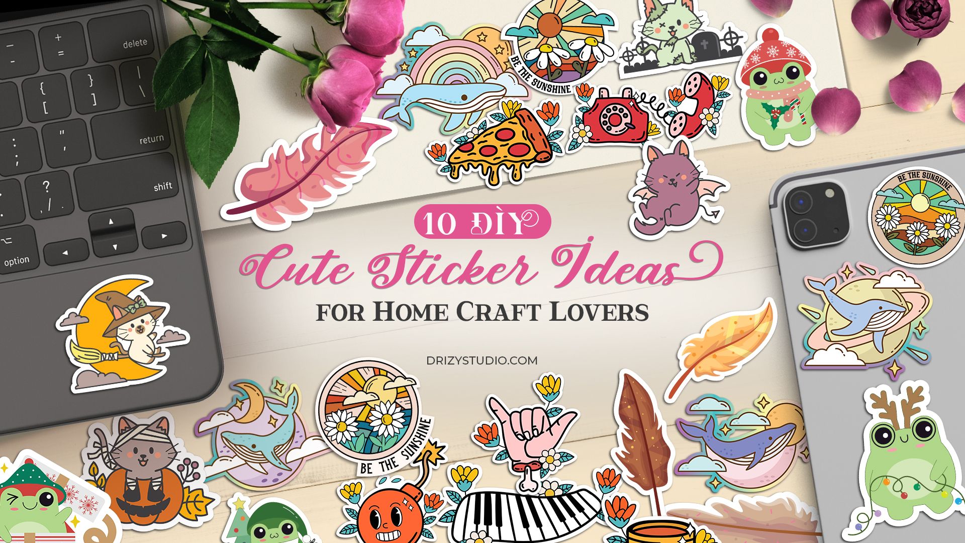 10 DIY Cute Sticker Ideas for Home Craft Lovers COVER