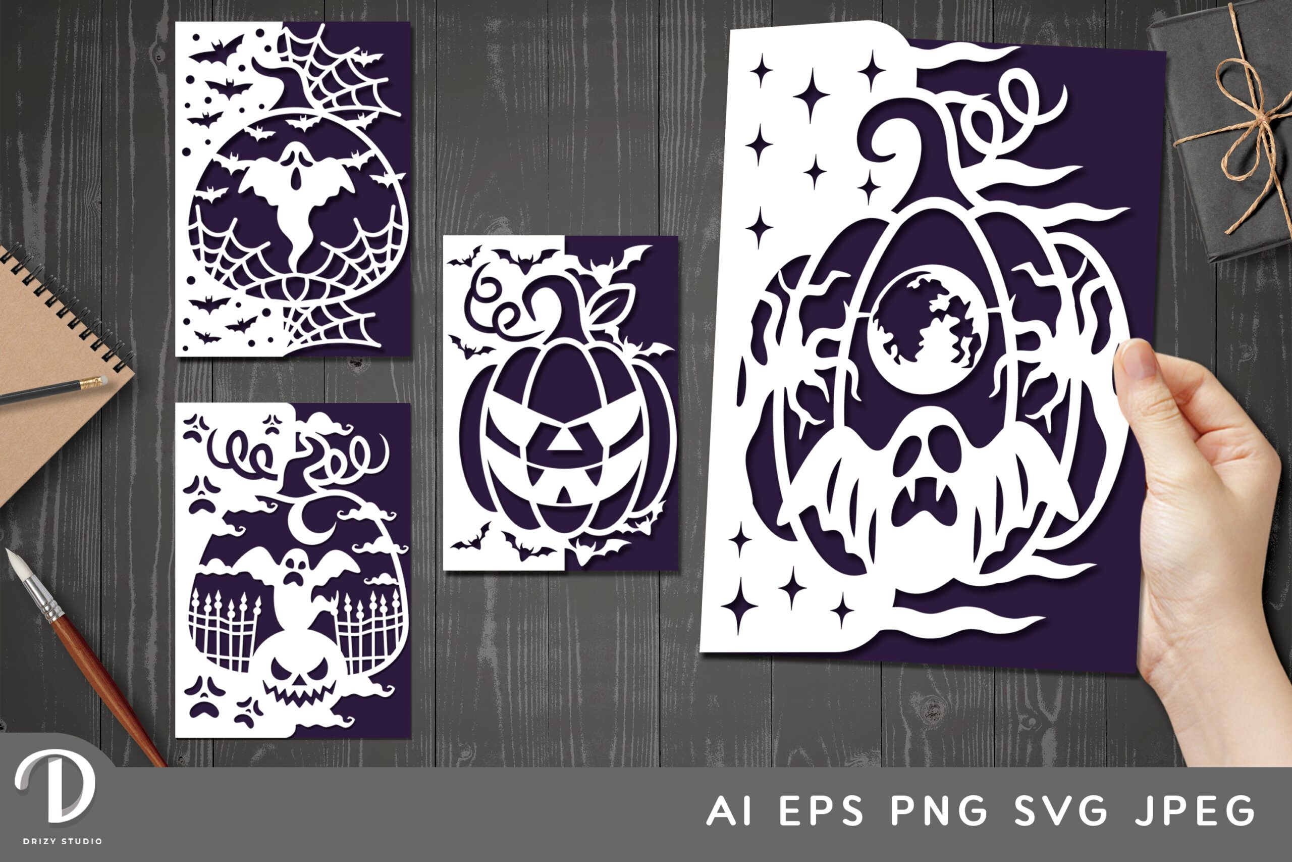 Nightmare Before Christmas Shadow Box SVG, Halloween Paper Cut