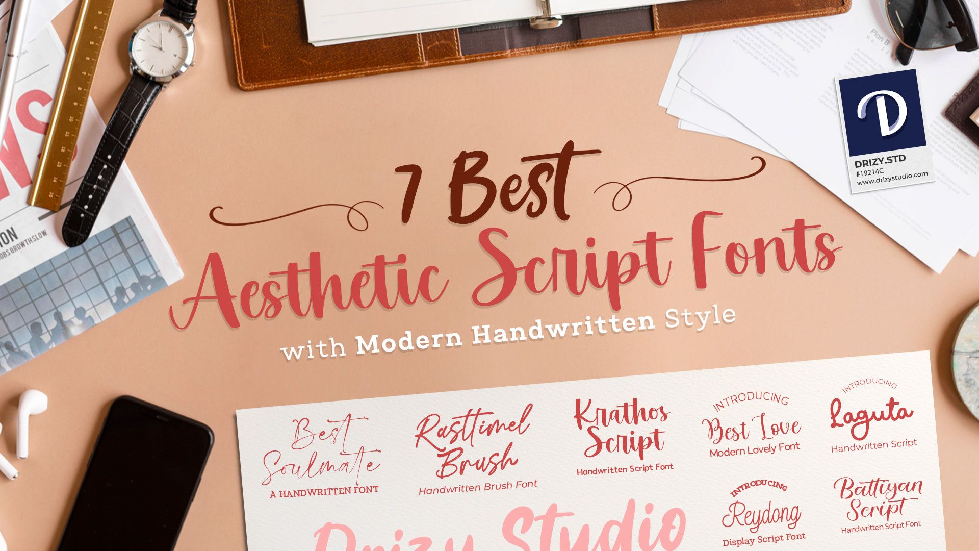 7 Best Aesthetic Script Fonts with Modern Handwritten Style cover