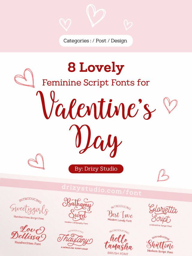 These 8 Feminine Script Fonts Will Beautify Your Valentine’s Day Designs!