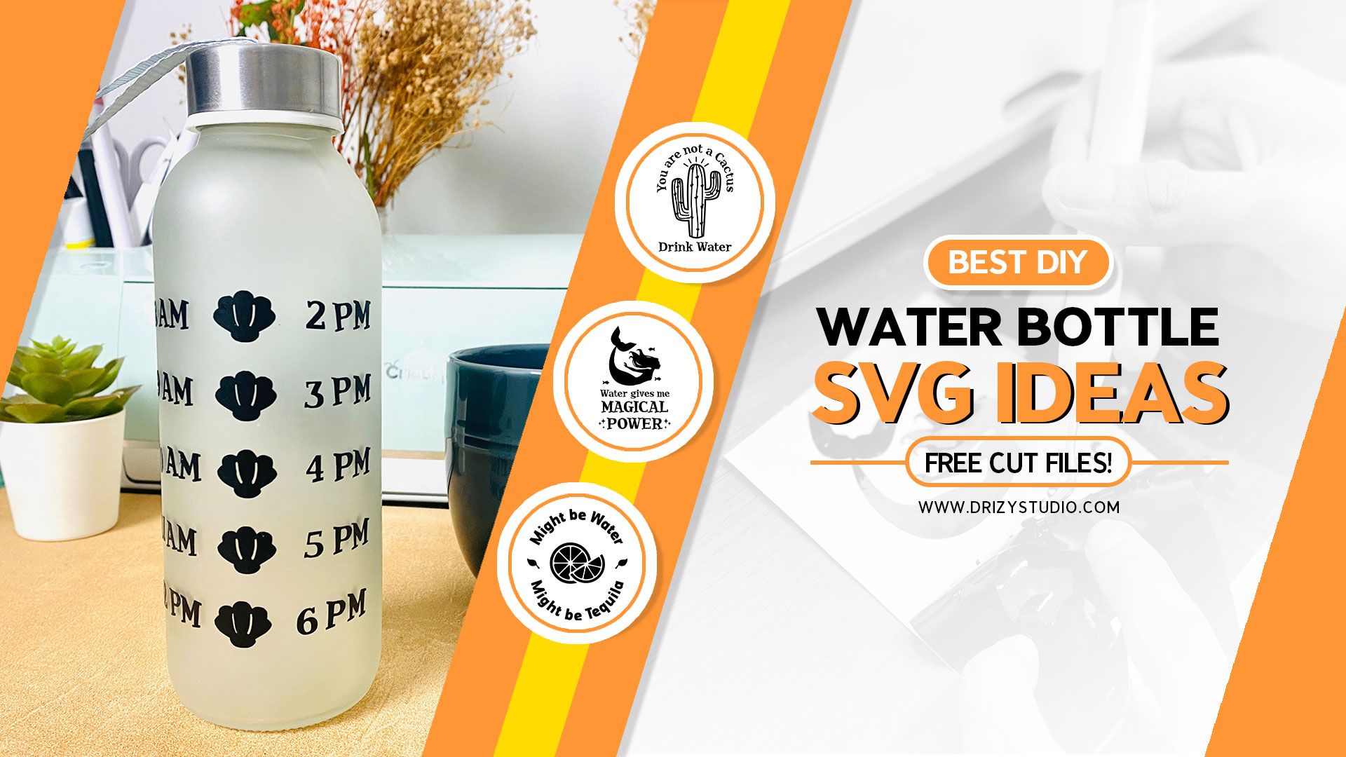 Best DIY Water Bottle SVG Ideas, Free Cut Files! Post Image Cover