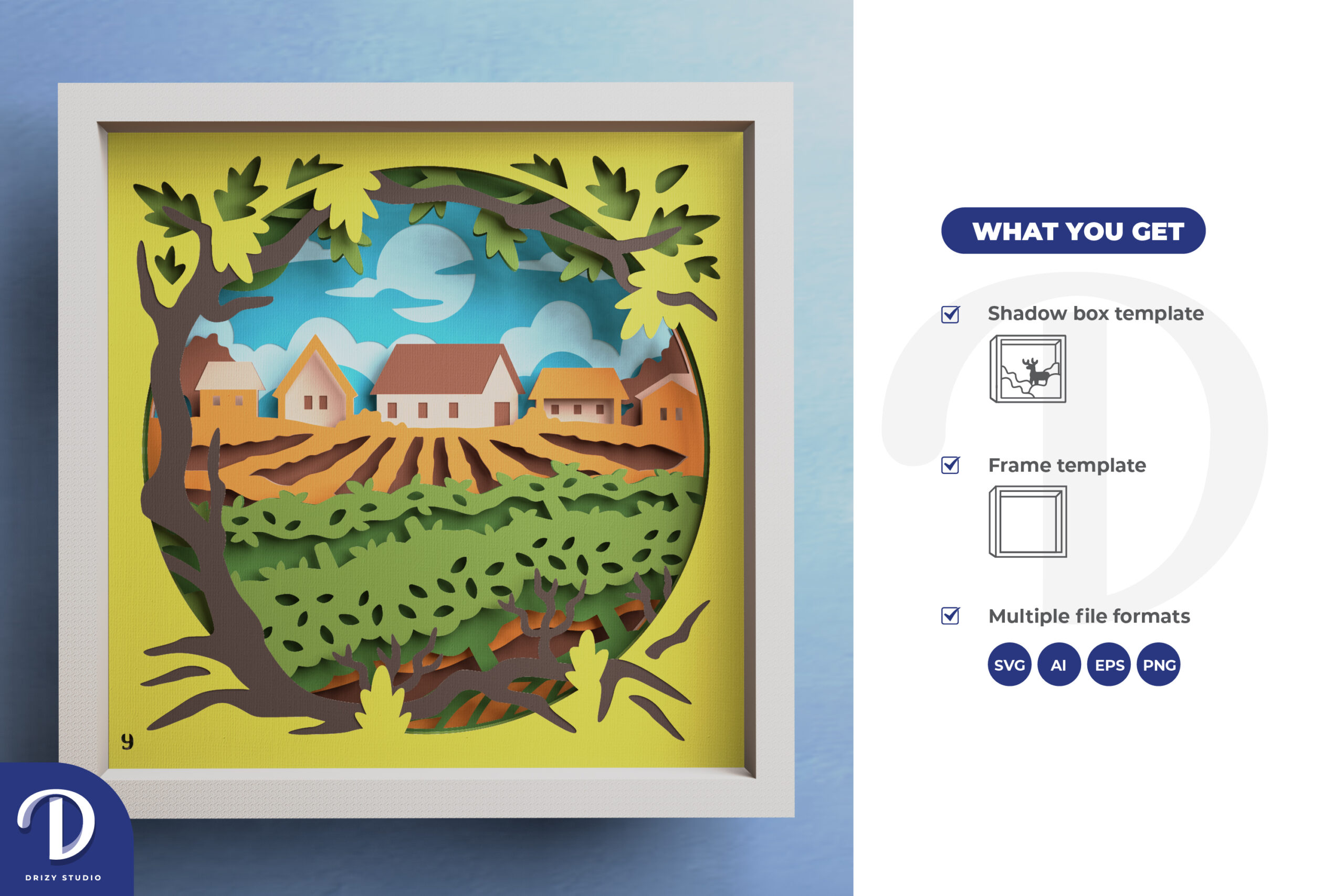 ②Rabbit-PaperCutting- Vineyard 3D Layered Paper Cut - Vineyard in The Backyard 3D